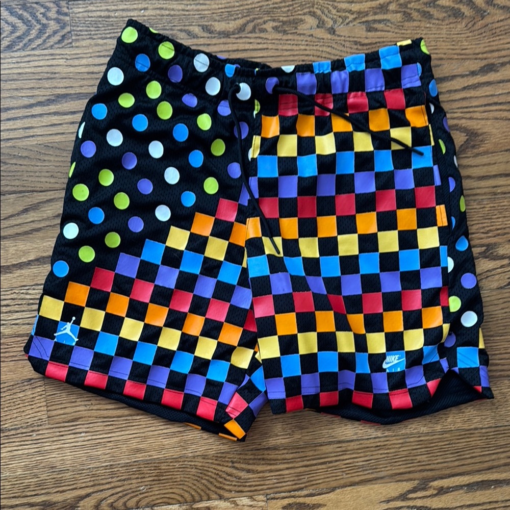 Nike Jordan Multicolor Checkered and Polka Dot Shorts